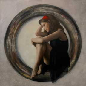 Laura Thompson, "Chiara", Oil on linen on panel, 100 x 100 cm, 2020 Laura Thompson, "Chiara", Oil on linen on panel, 100 x 100 cm, 2020