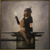 "Euxheni", Oil on linen on panel, 102 x 102 cm, 2020 Laura Thompson, "Euxheni", Oil on linen on panel, 102 x 102 cm, 2020