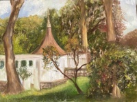 "My Favorite Garden", Oil on canvas 12 x 14 in. 2021 Lorraine Mocco, My Favorite Garden, Oil on canvas 12 x 14 in. 2021