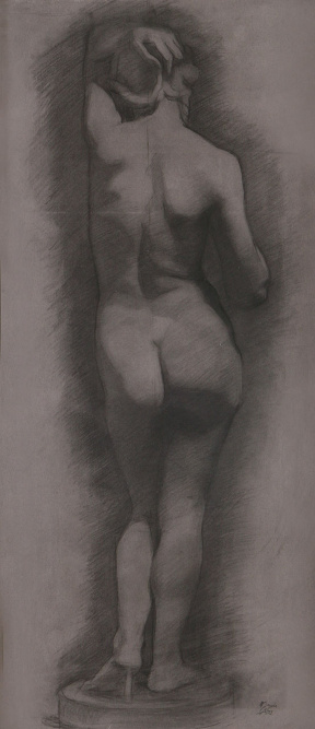 Magda Almy, Intermediate (second year), Cast drawing, Charcoal on paper, 78x36 cm Magda Almy, Intermediate (second year), Cast drawing, Charcoal on paper, 78x36 cm