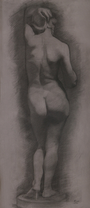 Magda Almy, Intermediate (second year), Cast drawing, Charcoal on paper, 78x36 cm Magda Almy, Intermediate (second year), Cast drawing, Charcoal on paper, 78x36 cm
