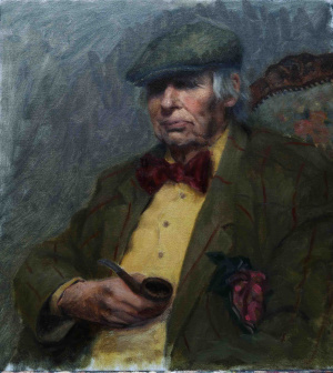 Marco Franco, Victor with Pipe, Oil on canvas, 55x50, 2020 Marco Franco, Victor with Pipe, Oil on canvas, 55x50, 2020