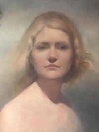 "Selfportrait", Oil on canvas, 40 x 45 cm, 2021 Marie Forsberg, Selfportrait, Oil on canvas, 40 x 45 cm, 2021