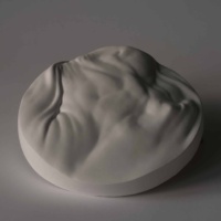 "Skin", Plaster cast, 29 x 29 x 6 cm 2019 Mathias Bader, Skin, Plaster cast, 29 x 29 x 6 cm 2019