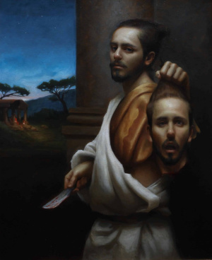 Matteo Taverna, Self portrait ”The Lion and the Camel, Oil on canvas,100x80 cm, 2020 Matteo Taverna, Self portrait ”The Lion and the Camel, Oil on canvas,100x80 cm, 2020