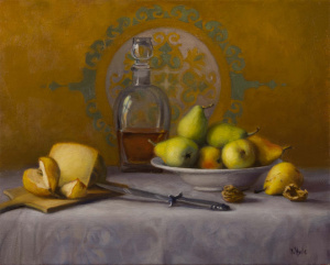 Maureen Hyde Still life with Pears and cheese Maureen Hyde Still life with Pears and cheese