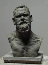 "Self Portrait", Finished clay, Life size, 2021 Mitch Shea, "Self Portrait", Finished clay, Life size, 2021