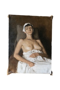 "Aslan", Oil on jute, 30 x 40 in. 2021 Moses Hamborg, Aslan, Oil on jute, 30 x 40 in. 2021
