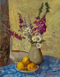 "Foxglove and lemon", Oil, 15 x 20 in. 2019 Nathan Sowa, Foxglove and lemon, Oil, 15 x 20 in. 2019