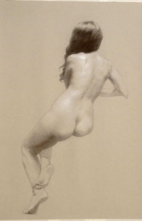 "Nude Study 5", Charcoal on Roma paper, 2020 Nguyen Cuong Ta, Nude Study 5, Charcoal on Roma paper, 2020