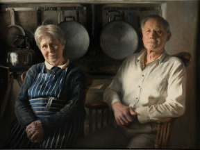 Nicholas Benedict Robinson, Drishcoora – Maeve and Keith Robinson, Oil on birchwood, 120 x 90 cm, 2017 Nicholas Benedict Robinson, Drishcoora – Maeve and Keith Robinson, Oil on birchwood, 120 x 90 cm, 2017