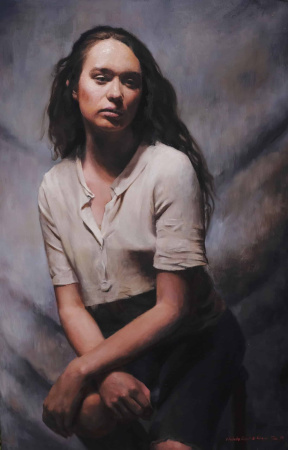 Nicholas Benedict Robinson, Mary-Kate Lanigan, Oil on birchwood, 94 x 60 cm, 2018 Nicholas Benedict Robinson, Mary-Kate Lanigan, Oil on birchwood, 94 x 60 cm, 2018