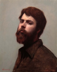 "Self Portrait", Oil paint on linen, 40 x 50 cm, 2019 Nicholas Chaundy, Self Portrait, Oil paint on linen, 40 x 50 cm, 2019