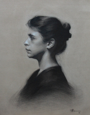 Ola Alaa Eldin, Dasha, Charcoal and conte on hand toned paper, 40 x 60 cm, 2020 Ola Alaa Eldin, Dasha, Charcoal and conte on hand toned paper, 40 x 60 cm, 2020