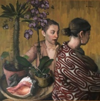 "Antecedents", Oil on linen, 36 x 36 in, 2019 Paula Rubino, Antecedents, Oil on linen, 36 x 36 in, 2019