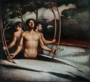 Per Elof Nilsson Ricklund, Biegolmai (tr. The Windman), Oil on canvas, 190 x 200 cm, 2018n Per Elof Nilsson Ricklund, Biegolmai (tr. The Windman), Oil on canvas, 190 x 200 cm, 2018