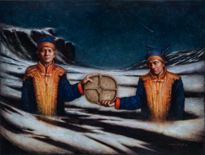 Per Elof Nilsson Ricklund, Noađđi (tr. Burden), Oil on canvas, 170 x 125 cm, 2018 Per Elof Nilsson Ricklund, Noađđi (tr. Burden), Oil on canvas, 170 x 125 cm, 2018