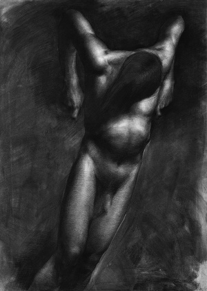 Per Elof Nilsson Ricklund, Preparatory drawing for "Skuld's Valediction 2", Charcoal, 66 x 96cm, 2018, €1.600,00 Per Elof Nilsson Ricklund, Preparatory drawing for "Skuld's Valediction 2", Charcoal, 66 x 96cm, 2018, €1.600,00