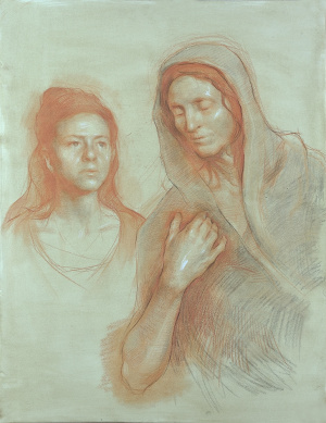 Per Elof Nilsson Ricklund, Preparatory drawing for "Time Lead and Hollow Prosperity", Saguine, 129x89 cm, 2019, € 1.800,00 Per Elof Nilsson Ricklund, Preparatory drawing for "Time Lead and Hollow Prosperity", Saguine, 129x89 cm, 2019, € 1.800,00