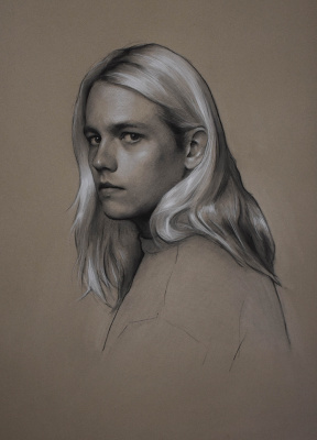 Phoebe Hicks, James, Charcoal and chalk, 50 x 60 cm, 2019 Phoebe Hicks, James, Charcoal and chalk, 50 x 60 cm, 2019