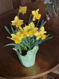 "Daffodyls", Oil on panel, 24 x 18 in. Rachel Personett, "Daffodyls", Oil on panel, 24 x 18 in.