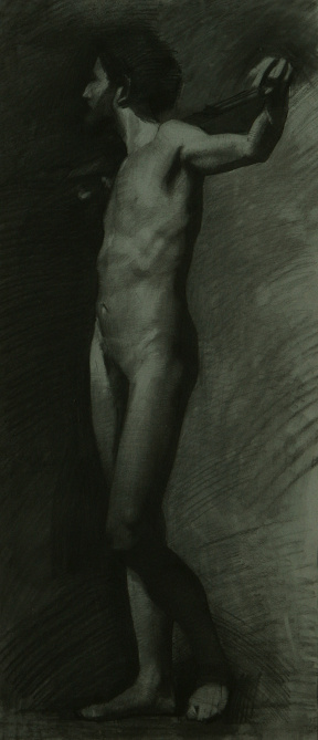 Ramiro Sanchez, Study of a male nude, Charcoal on toned paper, 92x40 cm, 2003 Ramiro Sanchez, Study of a male nude, Charcoal on toned paper, 92x40 cm, 2003