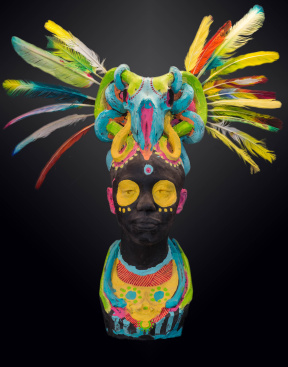 Sara Stenlund, Shaman, Jesmonite, Feathers, H70 x W60 x D27 cm, 2017 Sara Stenlund, Shaman, Jesmonite, Feathers, H70 x W60 x D27 cm, 2017