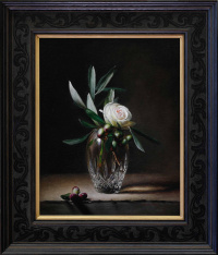 Sarah Pearn, "Rose and Olives", Oil on linen, 31 x 40 cm, 2019