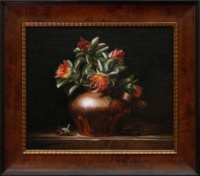 "Western Australian Wild Roses in Copper Tea Kettle", Oil on linen, 39 x 33 cm, 2019 Sarah Pearn, "Western Australian Wild Roses in Copper Tea Kettle", Oil on linen, 39 x 33 cm, 2019