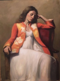 "Jennifer Resting", Oil on linen, 45 x 60 cm, 2019 Sean Forester, "Jennifer Resting", Oil on linen, 45 x 60 cm, 2019