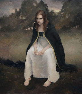 Stephanie Kullberg, Flickan och Kråkan, Oil on linen, 71 x 79 cm, 2018 Stephanie Kullberg, Flickan och Kråkan, Oil on linen, 71 x 79 cm, 2018