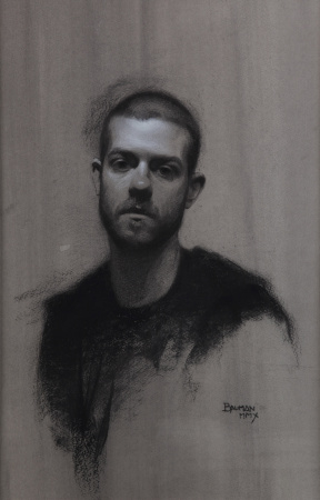 Stephen Bauman Self Portrait, Charcoal and white chalk on toned paper, 47.5x31 cm Stephen Bauman Self Portrait, Charcoal and white chalk on toned paper, 47.5x31 cm
