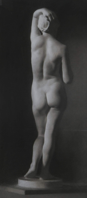 Steven Fong, Intermediate (second year), Cast Drawing, Charcoal and white chalk on paper, 92x42 cm Steven Fong, Intermediate (second year), Cast Drawing, Charcoal and white chalk on paper, 92x42 cm