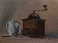 "Antique coffee grinder", Oil on linen, 40 x 30 cm, 2020 Tasha Walle, "Antique coffee grinder", Oil on linen, 40 x 30 cm, 2020