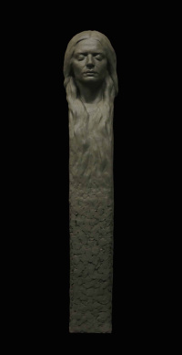 Thor Larsen, "The Sleeping Frost Giant", Finished clay, H115 x W21 x D20 cm, 2017