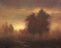 "Silhouetted Trees", Oil on canvas, 24 x 30 in. 2019 Tim Clayton, "Silhouetted Trees", Oil on canvas, 24 x 30 in. 2019