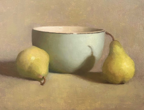 Tim Clayton, Still Life with Pears, Oil on panel, 11 x 14 in. 2021 Tim Clayton, Still Life with Pears, Oil on panel, 11 x 14 in. 2021