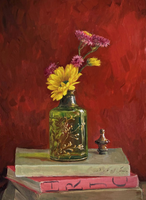 Tina Oršolić Dalessio, Autumn Flowers, Oil on Wood Panel, 35 x 25 cm, 2021 Tina Oršolić Dalessio, Autumn Flowers, Oil on Wood Panel, 35 x 25 cm, 2021