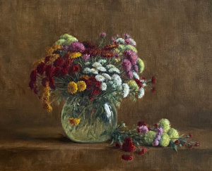 Tina Orsolic Dalessio, Chrysanthemums, Oil on cavas, 50x60 cm, 2020 Tina Orsolic Dalessio, Chrysanthemums, Oil on cavas, 50x60 cm, 2020