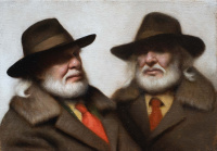 Toby Neve, Double portrait of Victor Caufield, Oil on Canvas, 35 x 25 cm, 2021