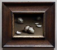 "Four Quail Eggs, Oil on panel, 23 x 20 cm, 2020 Toby Neve, Four Quail Eggs, Oil on panel, 23 x 20 cm, 2020