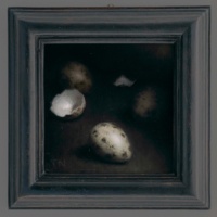 "Three Quail Eggs", Oil on panel, 16 x 16 cm, 2020 Toby Neve, Three Quail Eggs, Oil on panel, 16 x 16 cm, 2020