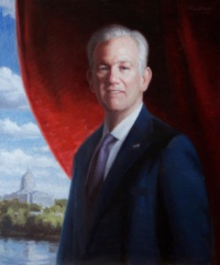 "Portrait of Governor Nixon", Oil on aluminum panel, 25 x 30 in. 2017 William Neukomm, Portrait of Governor Nixon, Oil on aluminum panel, 25 x 30 in. 2017