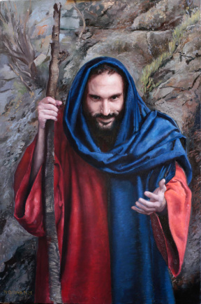 Wilson Guevara, My good Jesus shepherd, Oil on canvas, 47.2 x 31.4 in. 2021 Wilson Guevara, My good Jesus shepherd, Oil on canvas, 47.2 x 31.4 in. 2021