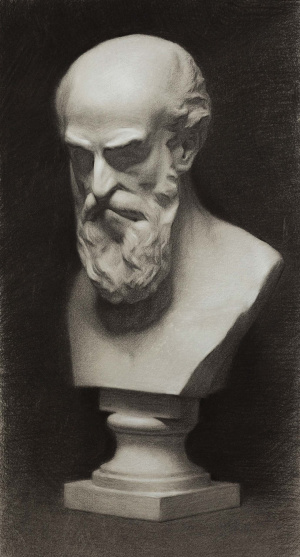 Yusef Hourani, Intermediate Program cast drawing in charcoal on paper