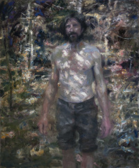 Zacheriah Kramer, Man in a Forest, Oil on linen, 50 x 60 cm, 2018