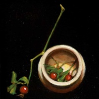"Berries", Oil on Panel, 15 x 15 cm, 2021 Karla Miranda, Berries, Oil on Panel, 15 x 15 cm, 2021