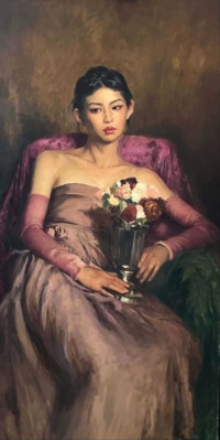 "Portrait of Youyun", Oil on canvas, 60 x 120 cm, 2022 Wang Hao, Portrait of Youyun, Oil on canvas, 60 x 120 cm, 2022