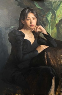 "Portrait of Yuqing", Oil on canvas, 60 x 80 cm, 2022 Wang Hao, Portrait of Yuqing, Oil on canvas, 60 x 80 cm, 2022