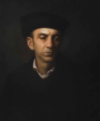 "Man in a Pakol", Oil on canvas, 45 x 55 cm, 2023 Andrew Waller, Man in a Pakol, Oil on canvas, 45 x 55 cm, 2023